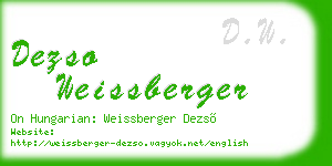 dezso weissberger business card